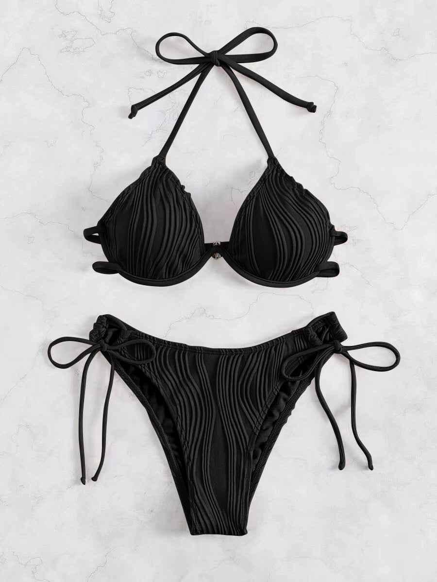 Wholesale Three-point swimsuit women's sexy beautiful back split bikini